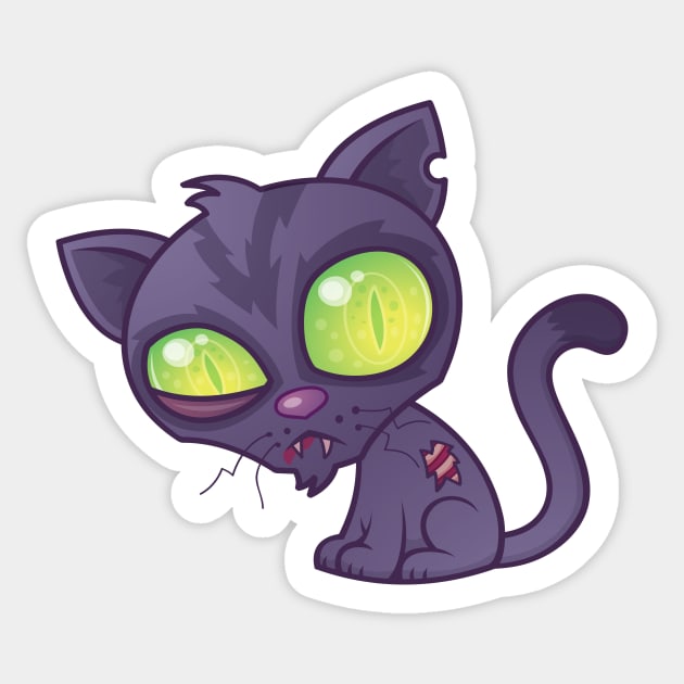 Zombie Kitty Sticker by fizzgig